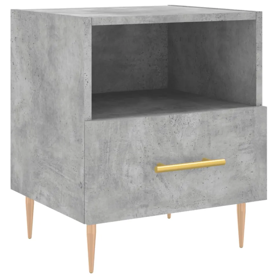 vidaXL Nachtkastjes 2 st 40x35x47,5 cm bewerkt hout betongrijs