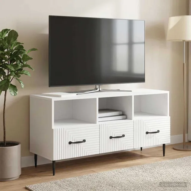 vidaXL TV-kast met lade Hoogglans Wit 102 x 34,5 x 50 cm Bewerkt hout, foto 2