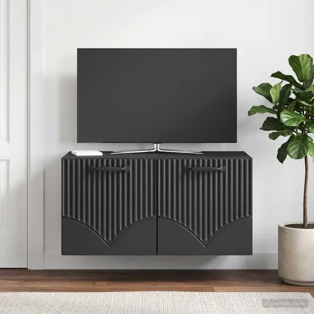 vidaXL Wandbeugel TV-kast Zwart 59,5 x 41 x 30 cm Bewerkt hout