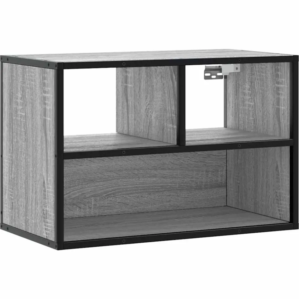 vidaXL Tv-meubel 60x31x39,5 cm bewerkt hout metaal grijs sonoma eiken, foto 3