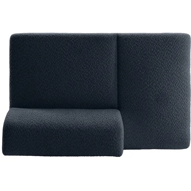 Vente-unique Linker chaise longue in nachtblauwe chenillestof TORISO