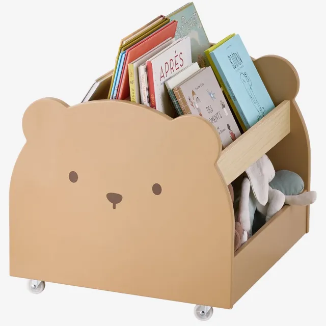 vertbaudet Kinderbibliotheek op wieltjes OURSON mokka