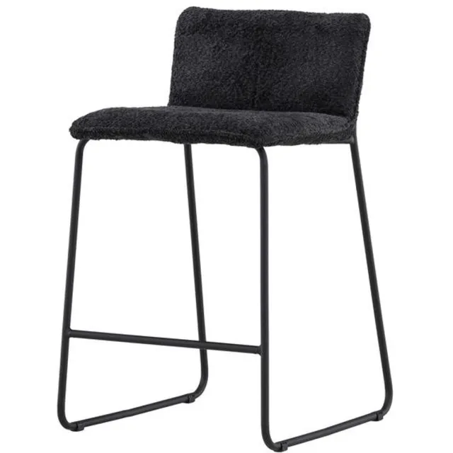 Svea Mesko barkruk 64 cm - boucle - zwart