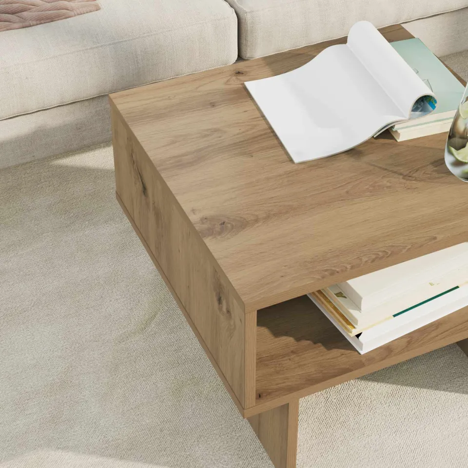 vidaXL Salontafel Artisan Eiken 48 x 46 x 35 cm Bewerkt hout, foto 4