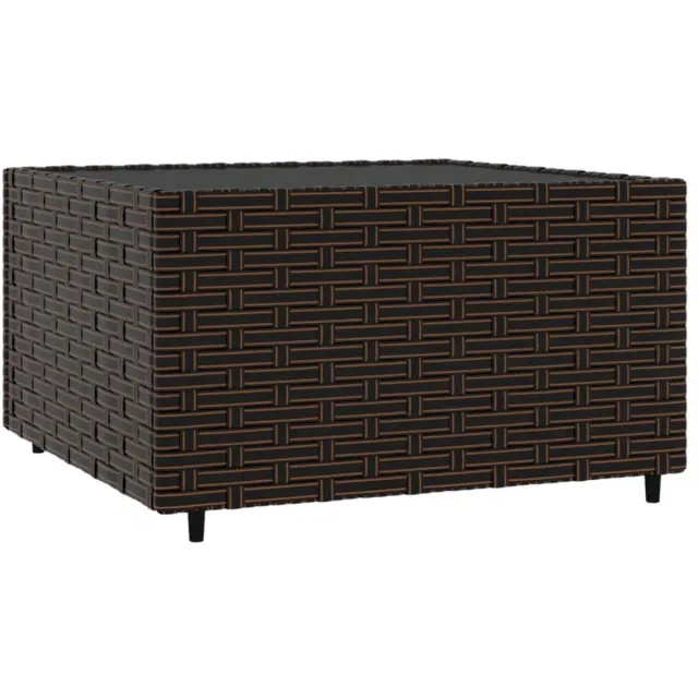 vidaXL Salontafel - tuin - vierkant - 50x50x30 - cm - poly - rattan - bruin