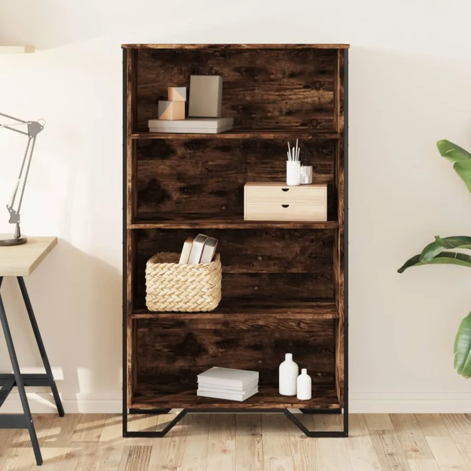 vidaXL Boekenkast 80x31x137,5 cm bewerkt hout gerookt eikenkleurig, foto 3