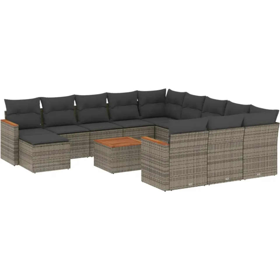 vidaXL Patio Sofa Set 11-zits Grey, foto 3