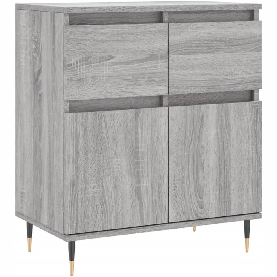 vidaXL Dressoir 60x35x70 cm bewerkt hout grijs sonoma eikenkleurig, foto 3