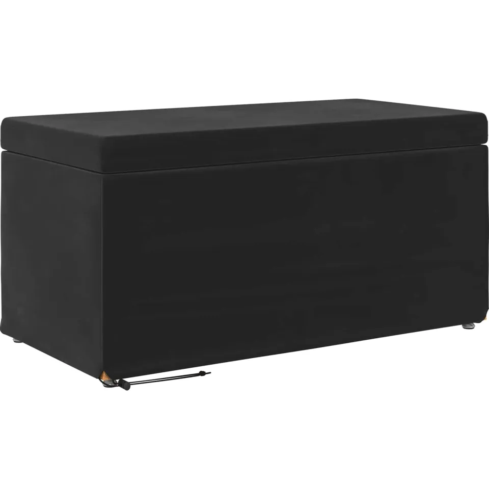 vidaXL Kruk Zwart 81 x 41 x 40 cm Velvet en Gefabriceerd Hout