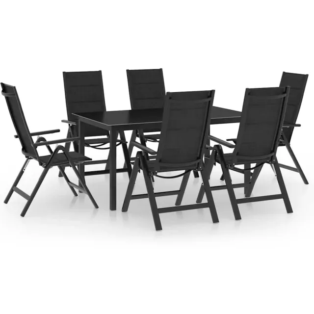 vidaXL 7-delige Tuinset aluminium antracietkleurig Anthraciet