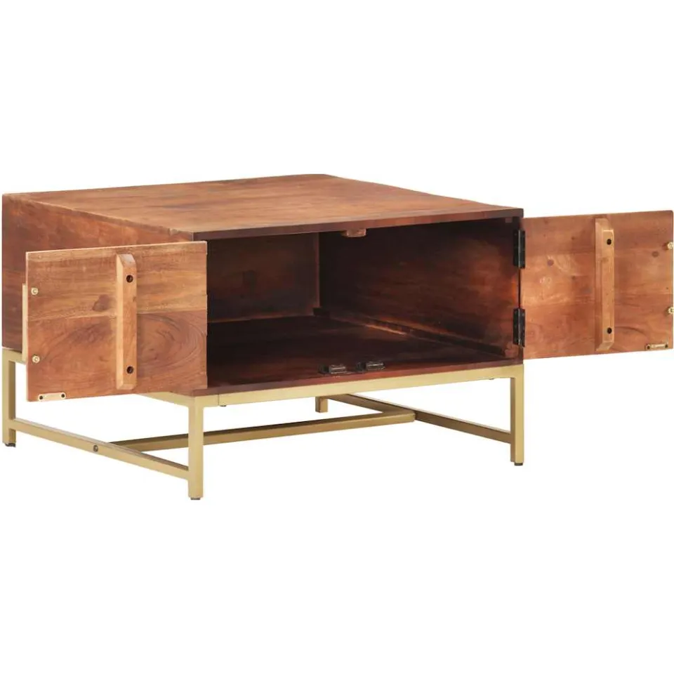 vidaXL Salontafel 67x67x45 cm massief mangohout honingbruin bruin, foto 3