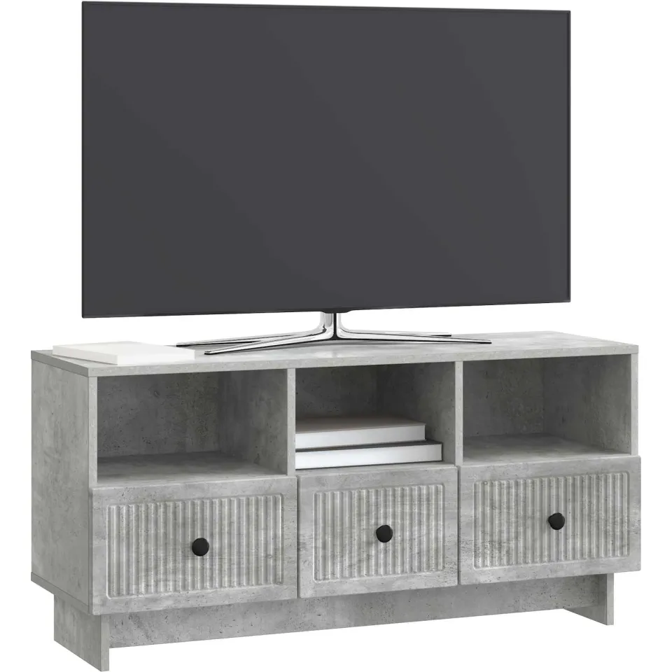 vidaXL TV-kast met lade Betongrijs 102 x 34,5 x 50 cm Bewerkt hout