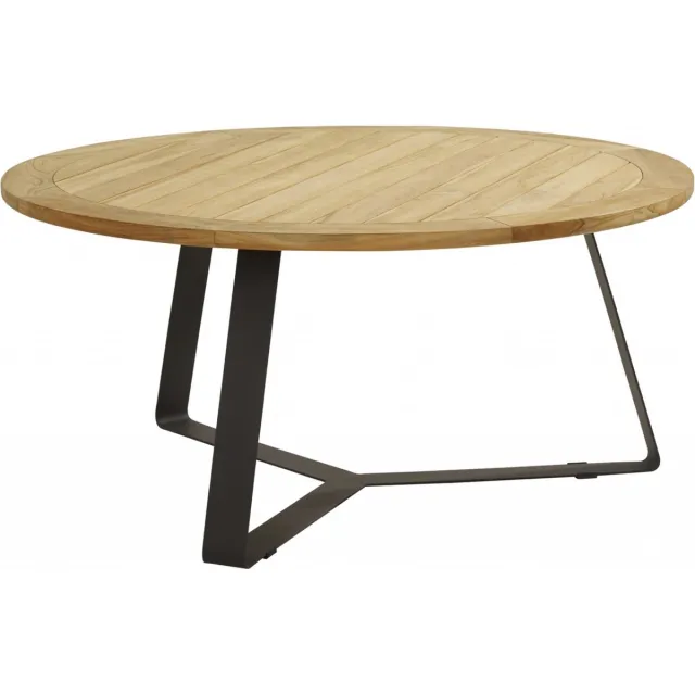 Tuintafel Basso teak 160 cm rond van 4 Seasons outdoor bruin
