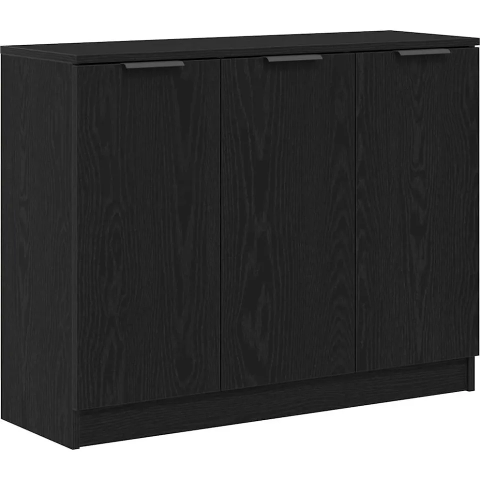 vidaXL Dressoir Zwart Eiken 90,5 x 30 x 70 cm Bewerkt hout, foto 3