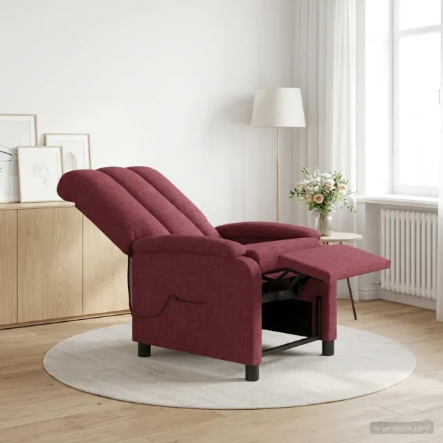 vidaXL Massage Recliner Wijnrood Stof