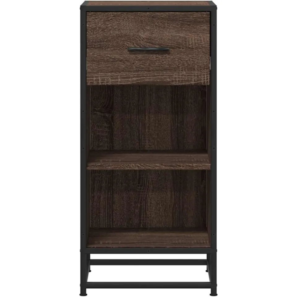 vidaXL Dressoir 35,5x35x76 cm bewerkt hout en metaal bruin eikenkleur, foto 4