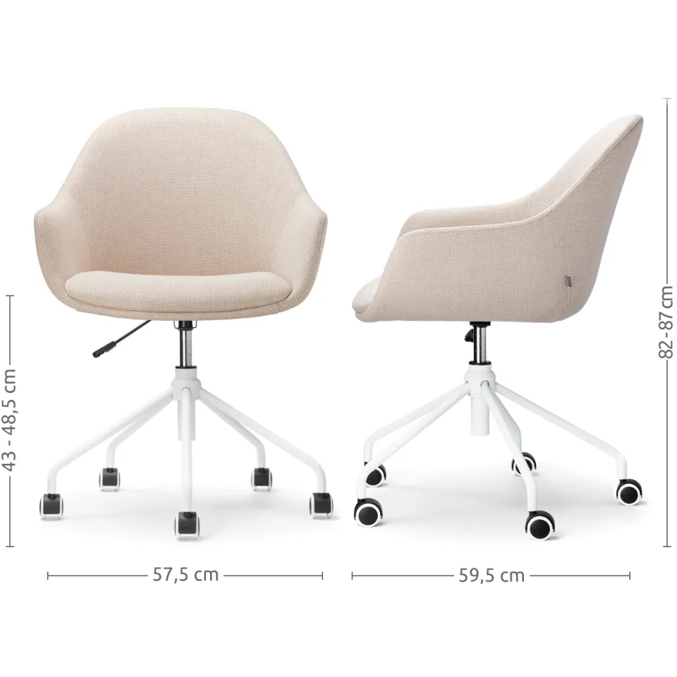 Nolon Nout-Mae bureaustoel beige - wit onderstel, foto 3