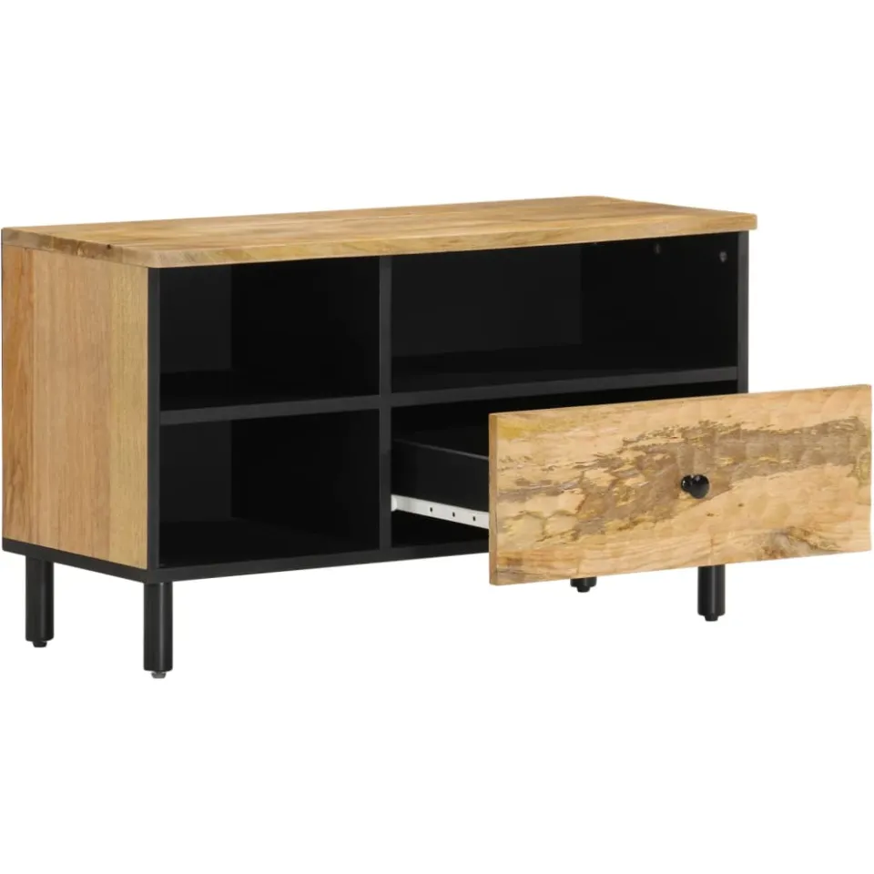 vidaXL Tv-meubel 80x33x46 cm massief mangohout bruin, foto 2