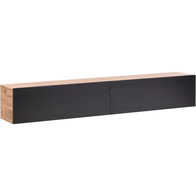 Beliani GLADSTONE - Wand TV-meubel - Zwart/Bruin - 180 cm - Vezelplaat
