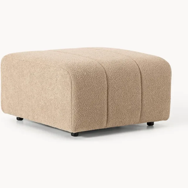 Westwing Collection Bouclé voetenbank Lena Beige