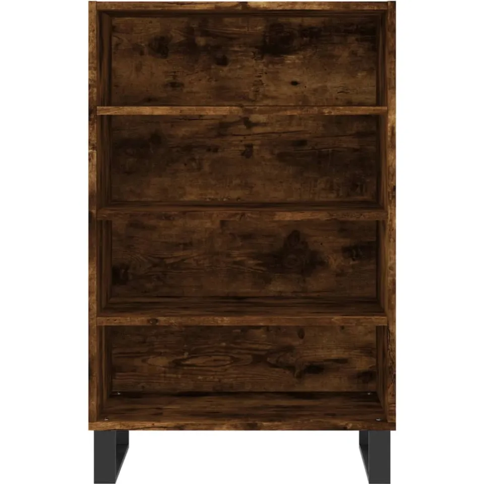 vidaXL Hoge kast 57x35x90 cm bewerkt hout gerookt eikenkleurig Bruin