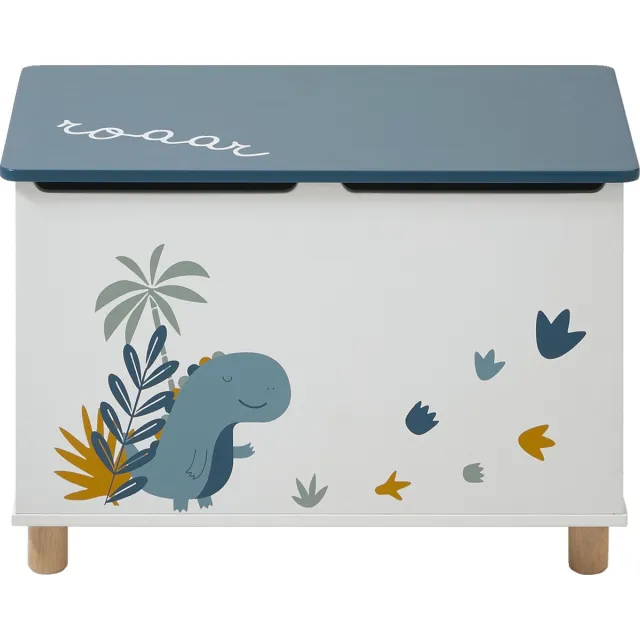 vertbaudet Speelgoedkist Dinosaurus blauw