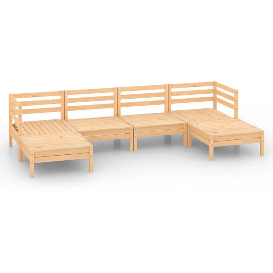 vidaXL 6-delige Loungeset massief grenenhout bruin, foto 3