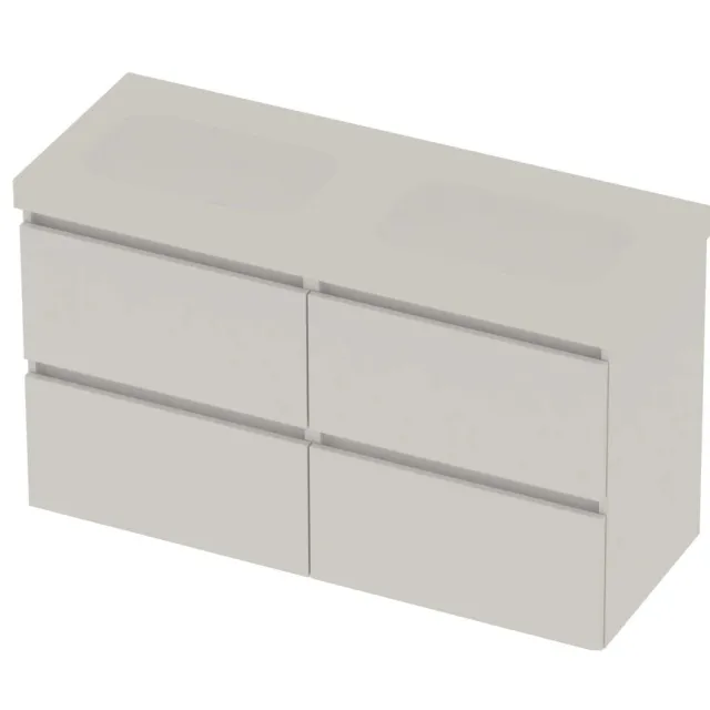 Basic-Line Moby 46 Badmeubelset Polystone 120x46x66 cm M46mwchw2x600 Ice White Mat Wit