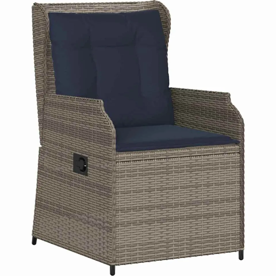vidaXL Tuinbank 2 st Grijs poly rattan, foto 4