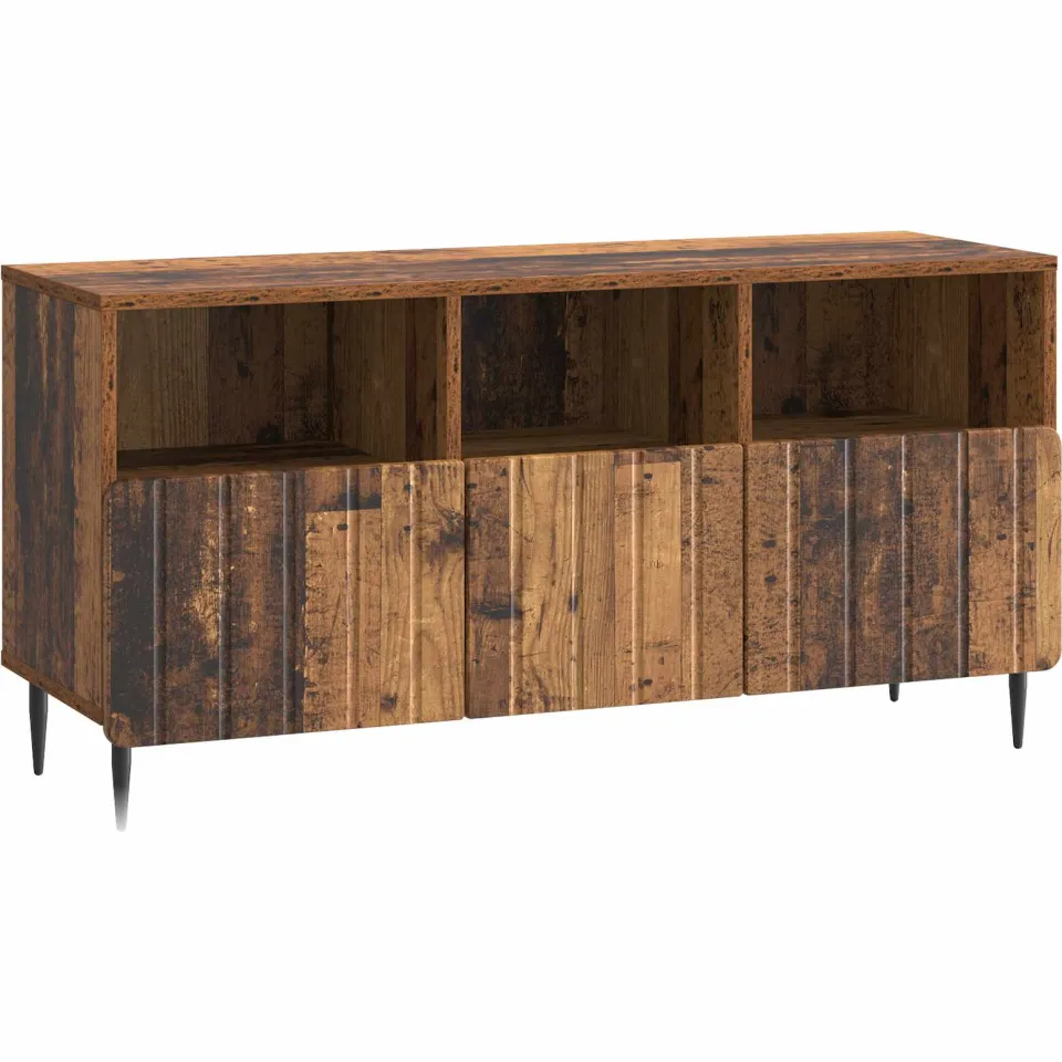 vidaXL TV-kast met lade Oud hout 102 x 34,5 x 50 cm Bewerkt hout bruin, foto 3
