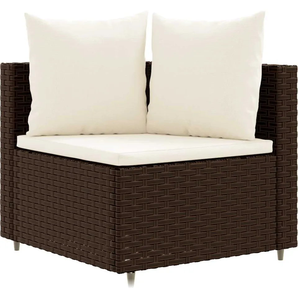 vidaXL 7-delige Loungeset met kussens poly rattan bruin, foto 3