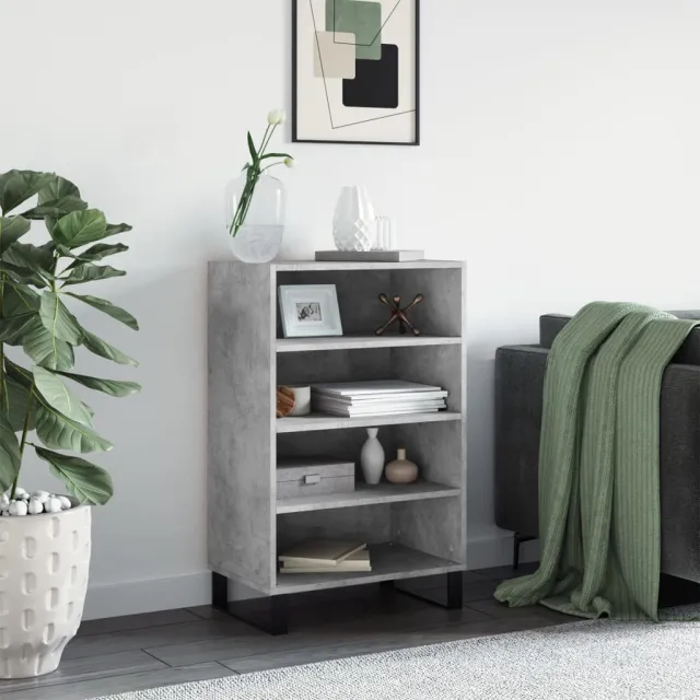 vidaXL Hoge kast 57x35x90 cm bewerkt hout betongrijs