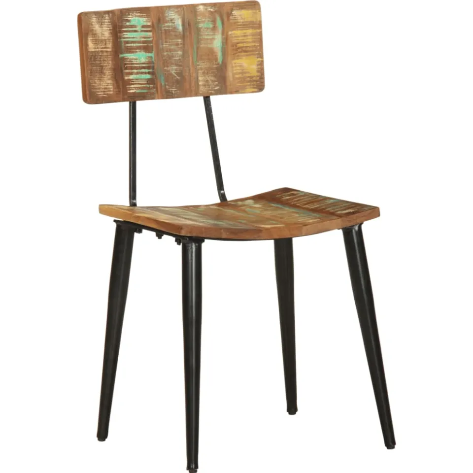 vidaXL Eetkamerstoelen 2 st massief gerecycled hout meerkleurig, foto 2
