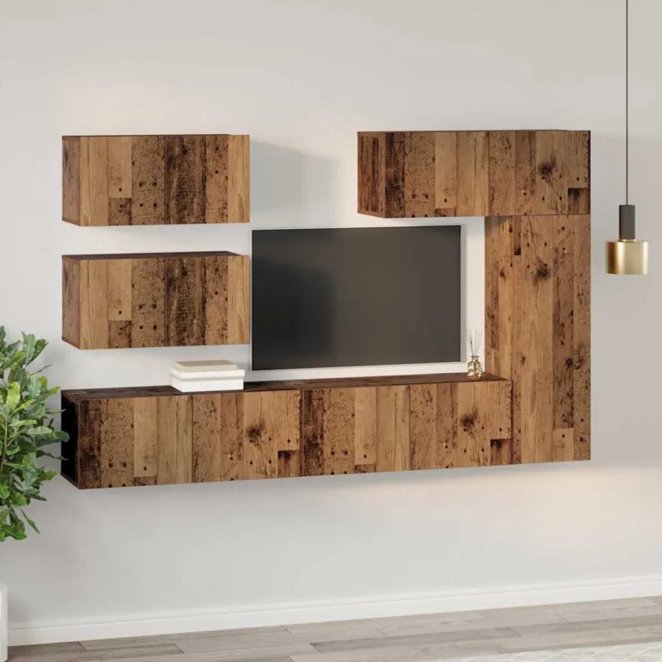 vidaXL TV Cabinet Set 6 st 30,5 x 30 x 90 cm Oud Hout bruin, foto 4