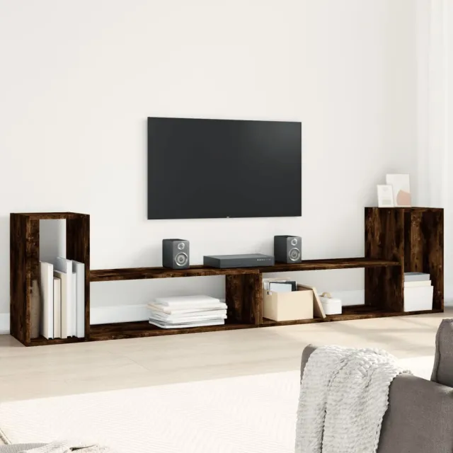 vidaXL Tv-meubelen 2 st 100x30x50 cm bewerkt hout gerookt eikenkleurig, foto 2