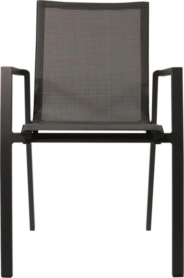 Lesliliving Outdoor Living - Stapelstoel Tarragona Zwart Donkergrijs/Antraciet