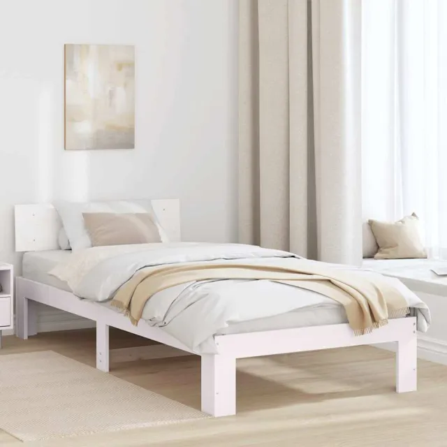 vidaXL Bedframe met hoofdeinde Wit 80 x 200 cm Massief grenenhout