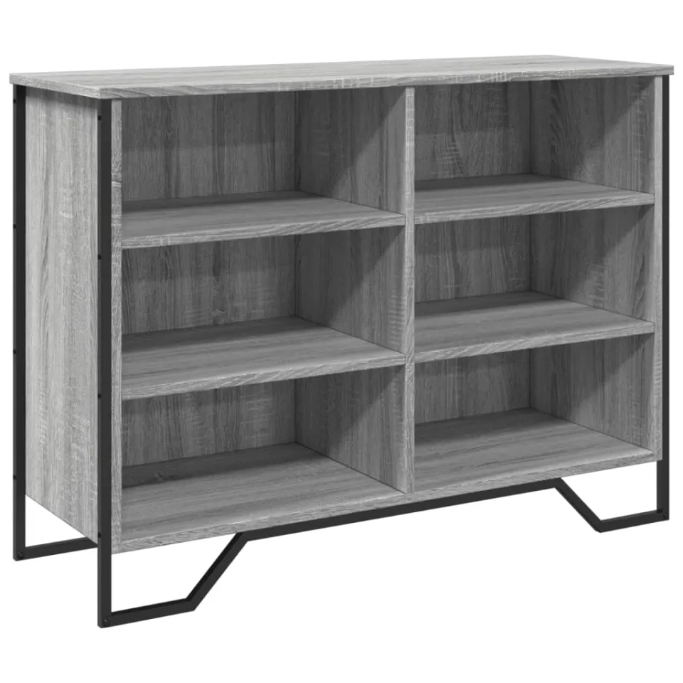 vidaXL Dressoir 101x35,5x74,5cm bewerkt hout grijs sonoma eikenkleurig, foto 3