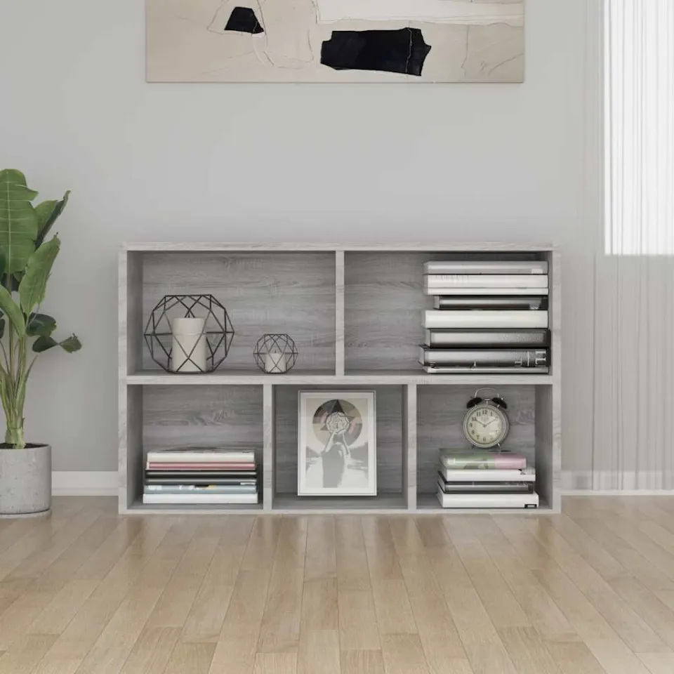 vidaXL Boekenkast/dressoir 50x25x80 cm bewerkt hout sonoma grijs, foto 3