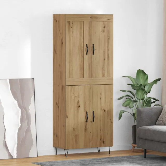 vidaXL Hoge kast Artisan Eiken 69,5 x 34 x 180 cm Bewerkt hout, foto 2
