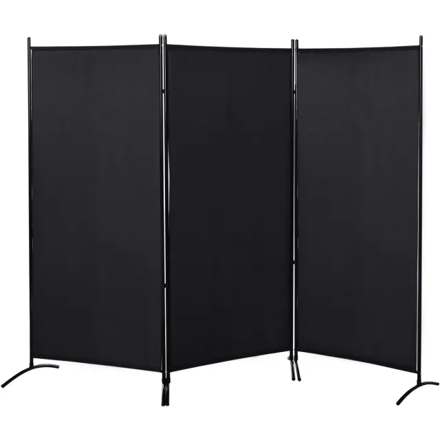 Homcom Kamerscherm-Polyester-253x50x182cm-Zwart
