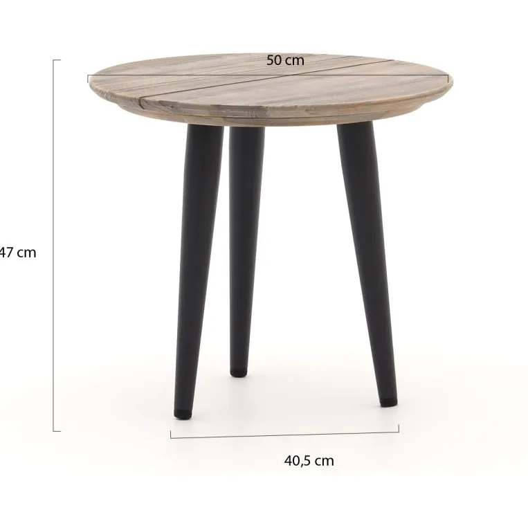 ROUGH Furniture ROUGH-K bijzet tuintafel ø 50cm grijs, foto 2