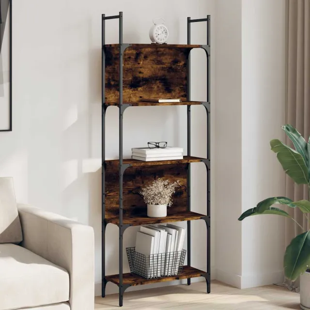 vidaXL Boekenkast 5-laags 60,5x24x166,5 cm bewerkt hout gerookt eiken Bruin