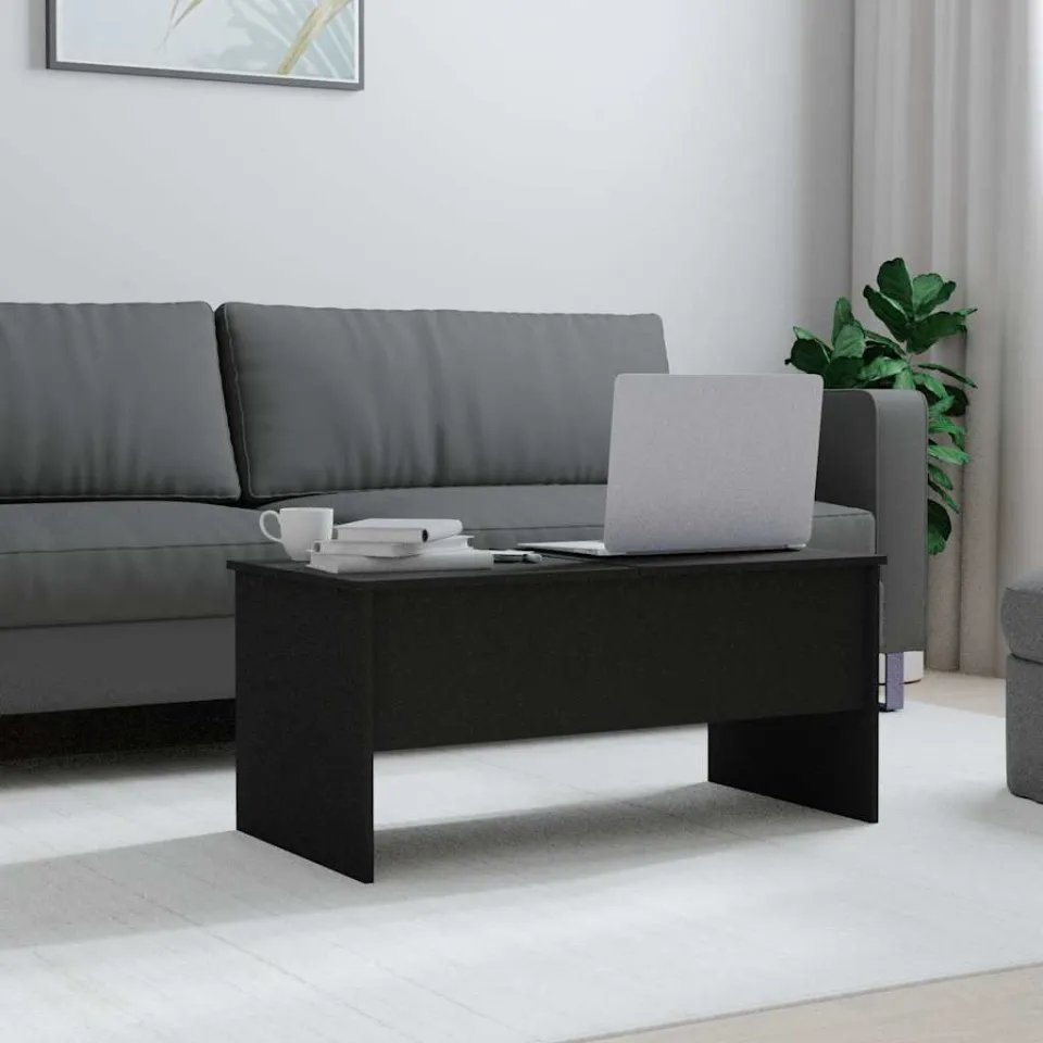 vidaXL Salontafel 102x50,5x46,5 cm bewerkt hout zwart, foto 3