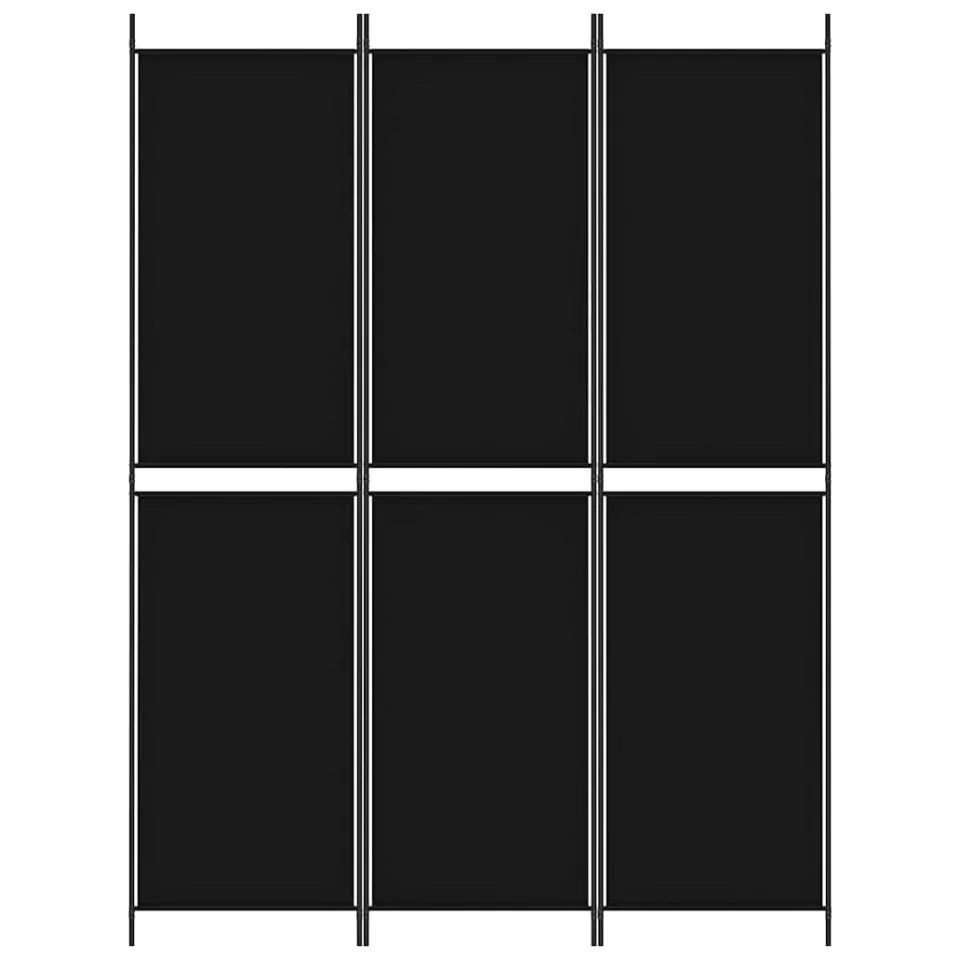 vidaXL Kamerscherm met 3 panelen 150x200 cm stof zwart