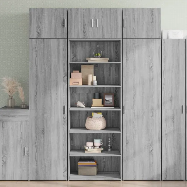 vidaXL Hoge kast 70x41x185 cm bewerkt hout grijs sonoma eikenkleurig, foto 2