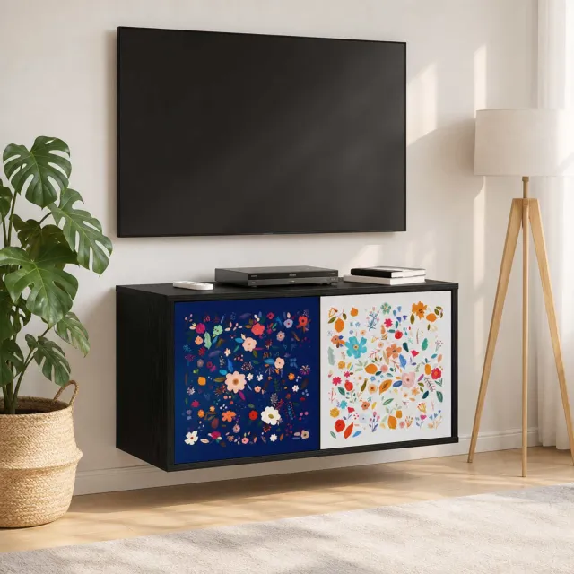 vidaXL Wandgemonteerd tv-meubel MAINZ 69 x 33 x 40 cm Zwart eiken, foto 2