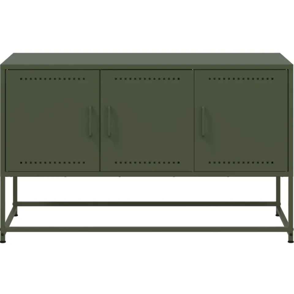 vidaXL Tv-meubel 100,5x39x60,5 cm staal olijfgroen, foto 4