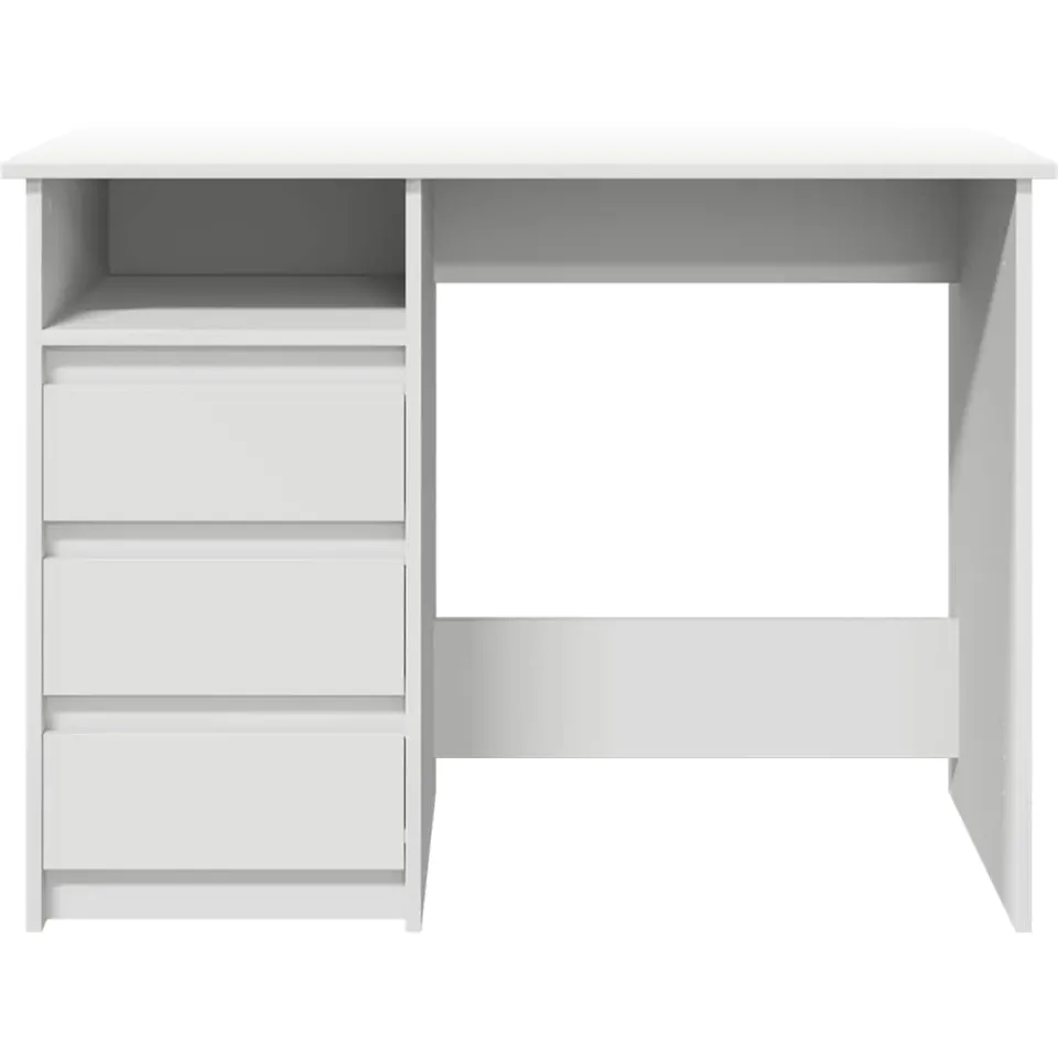vidaXL Bureau 102x50x75 cm bewerkt hout wit, foto 4