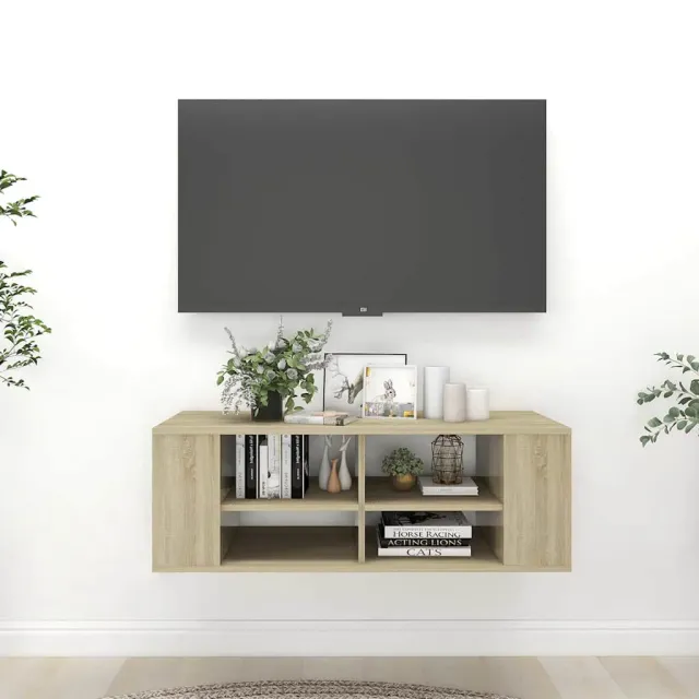 vidaXL Tv-wandmeubel 102x35x35 cm bewerkt hout sonoma eikenkleurig, foto 2
